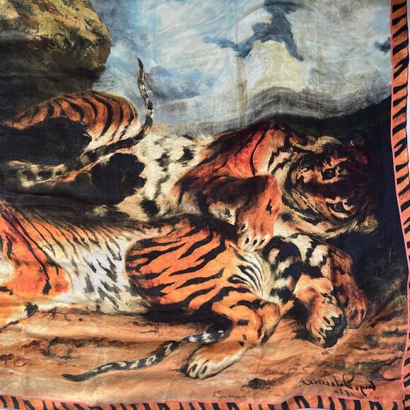 Delacroix Young Tiger Silk Scarf THE MET Metropolitan Museum of Art MMA - Picture 3 of 5